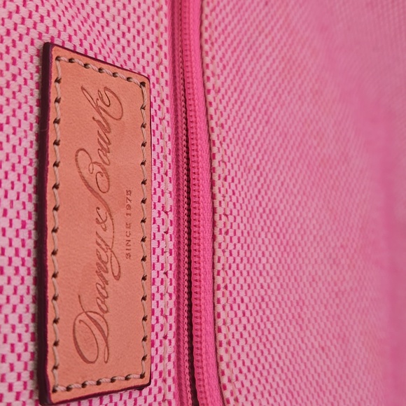 Dooney &Bourke Green and Tan Suede Tote with Leather Trim - Picture 2 of 10